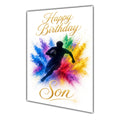 Happy Birthday Son Rugby Colour Splash Greeting Card A5