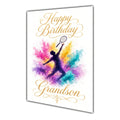 Happy Birthday Grandson Basketball Colour Splash Greeting Card A5