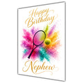 Happy Birthday Nephew Tennis Colour Splash Greeting Card A5