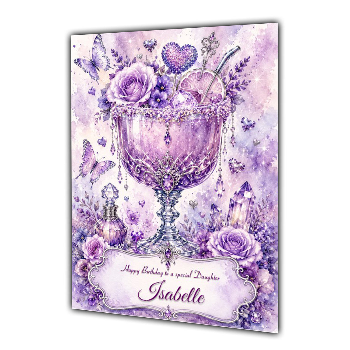 Birthday Card Daughter Niece Granddaughter Sister Floral Cocktail A5 Size