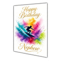 Happy Birthday Nephew Surfing Colour Splash Greeting Card A5