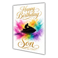 Happy Birthday Son Jet Ski Colour Splash Greeting Card A5