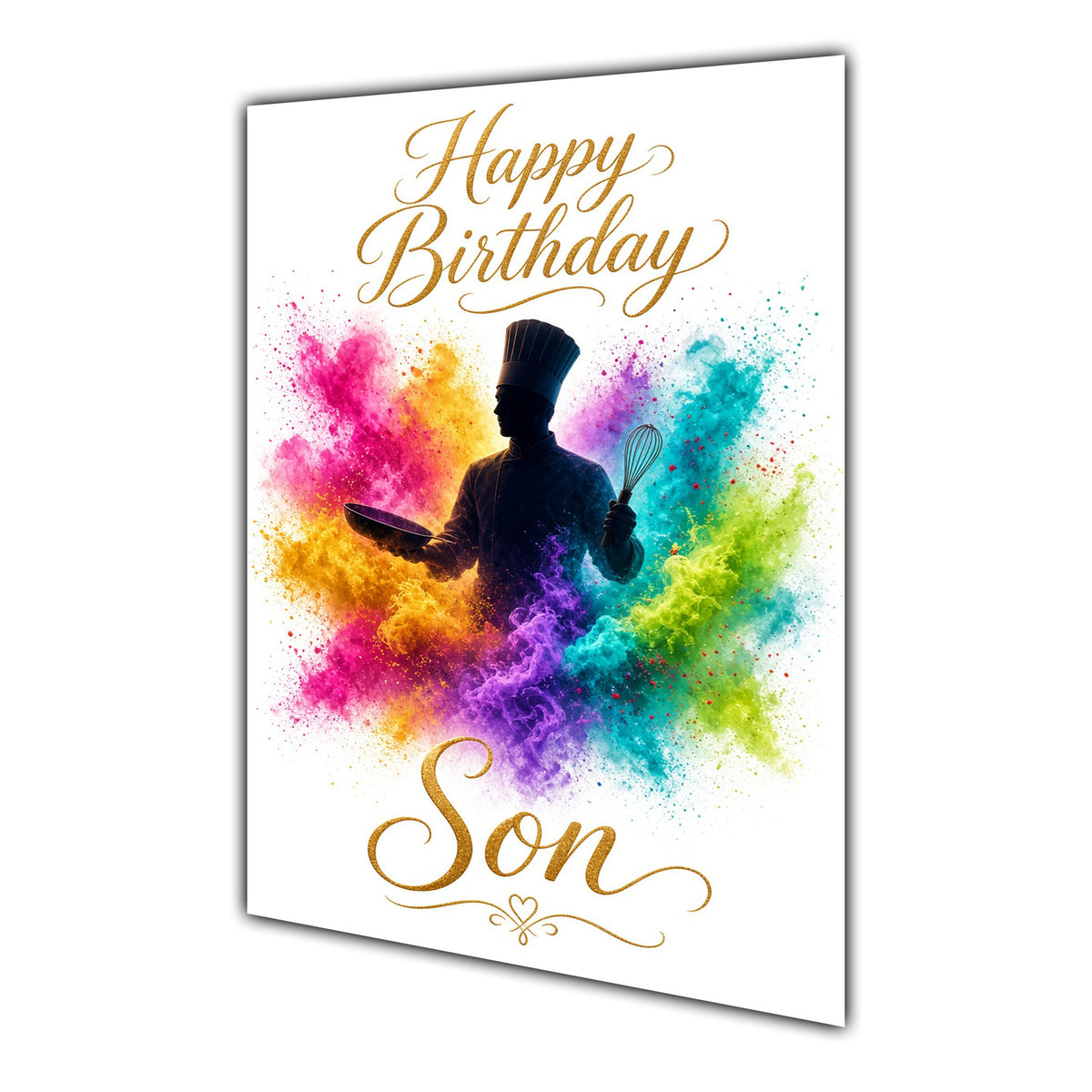 Happy Birthday Son Cooking Colour Splash Greeting Card A5