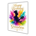 Happy Birthday Grandson Cooking Colour Splash Greeting Card A5