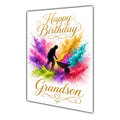 Happy Birthday Grandson Gardening Colour Splash Greeting Card A5