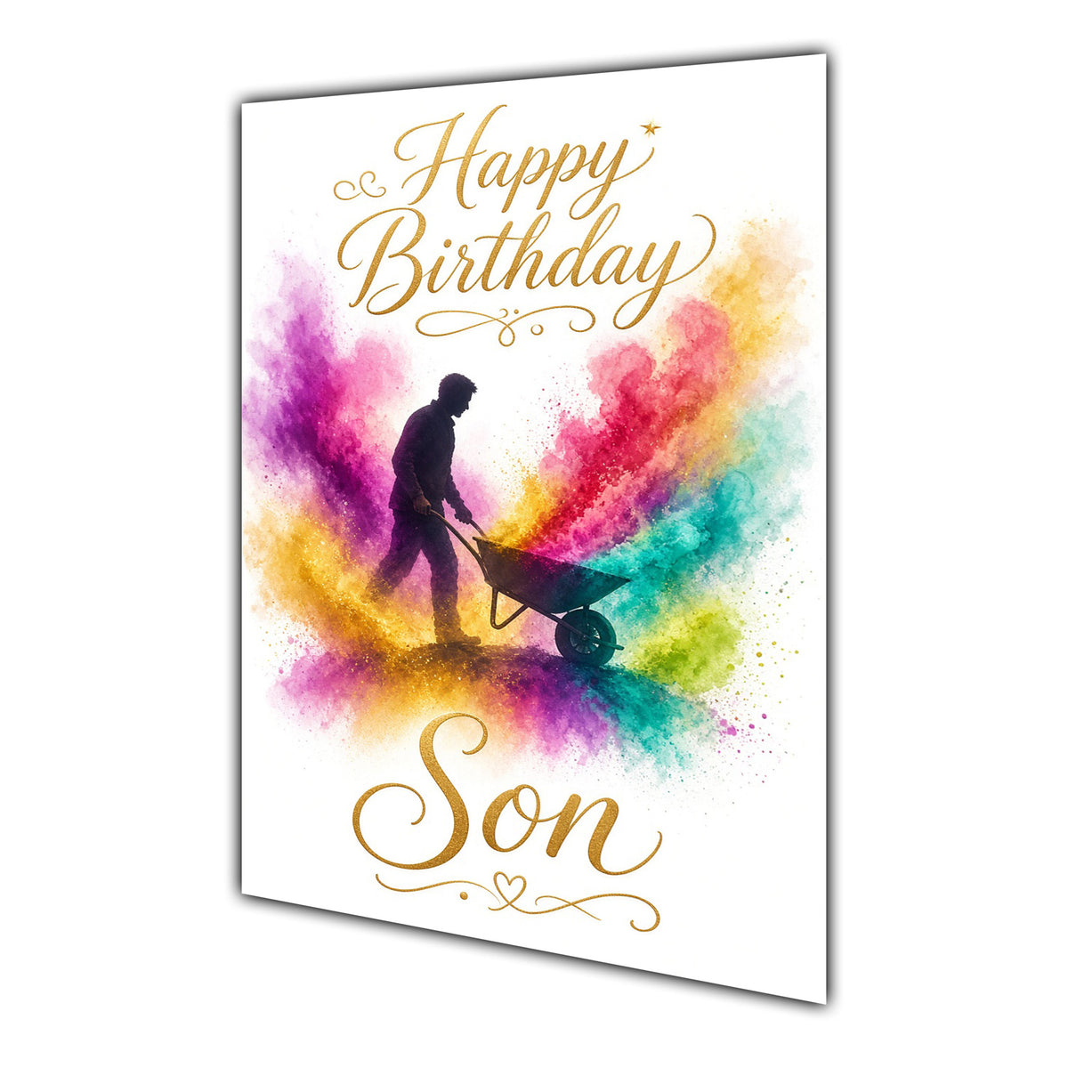 Happy Birthday Son Gardening Colour Splash Greeting Card A5