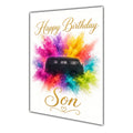 Happy Birthday Son Campervan Colour Splash Greeting Card A5