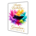 Happy Birthday Grandson Speedboat Boating Colour Splash Greeting Card A5