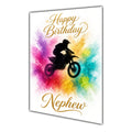 Happy Birthday Nephew Motocross Colour Splash Greeting Card A5