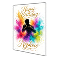 Happy Birthday Nephew Boxing Colour Splash Greeting Card A5