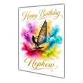Happy Birthday Nephew Windsurfing Colour Splash Greeting Card A5
