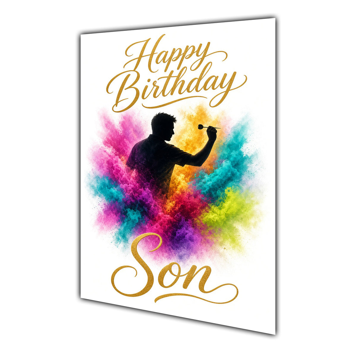 Happy Birthday Son Fitness Colour Splash Greeting Card A5