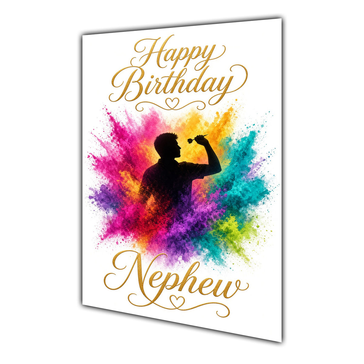 Happy Birthday Nephew Fitness Colour Splash Greeting Card A5