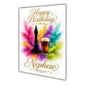 Happy Birthday Nephew Craft Ale Beer Colour Splash Greeting Card A5