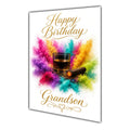 Happy Birthday Grandson Whisky & Cigar Colour Splash Greeting Card A5