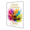 Happy Birthday Son Whisky & Cigar Colour Splash Greeting Card A5