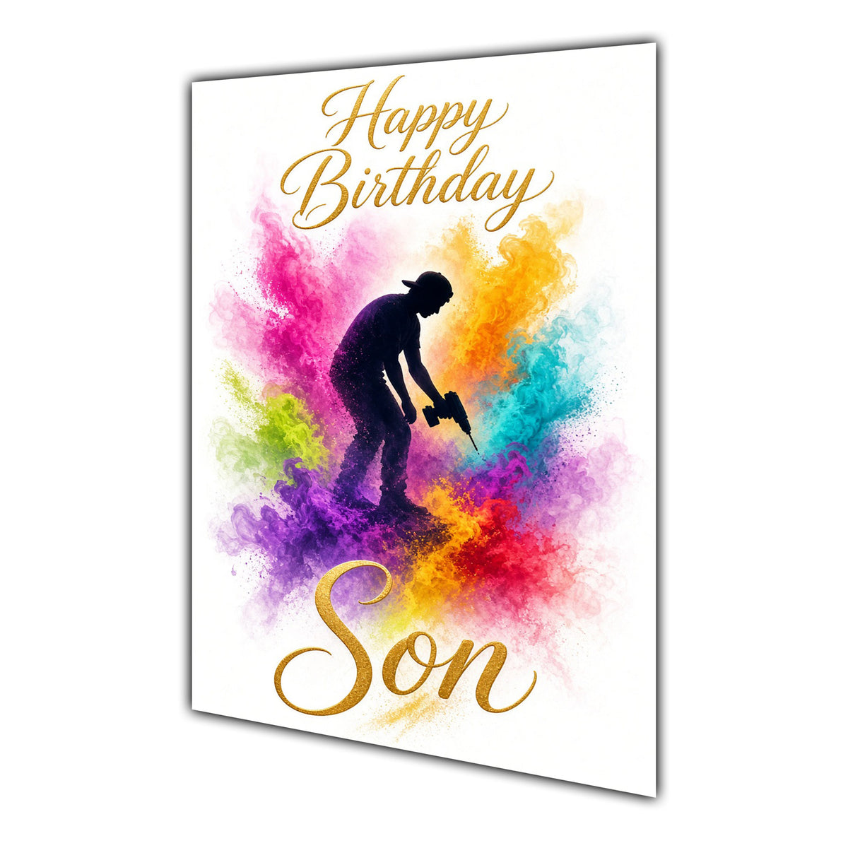 Happy Birthday Son DIY Tools Colour Splash Greeting Card A5
