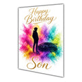 Happy Birthday Son Classic Car Colour Splash Greeting Card A5