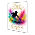Happy Birthday Grandson Snooker Colour Splash Greeting Card A5
