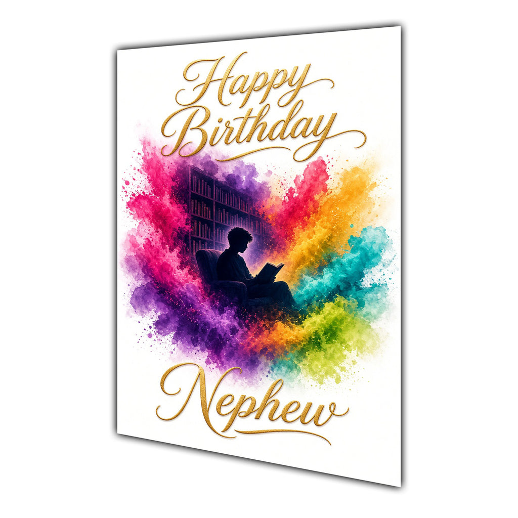 Happy Birthday Nephew Piano Colour Splash Greeting Card A5