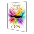 Happy Birthday Son Fighter Jet War Plane Colour Splash Greeting Card A5