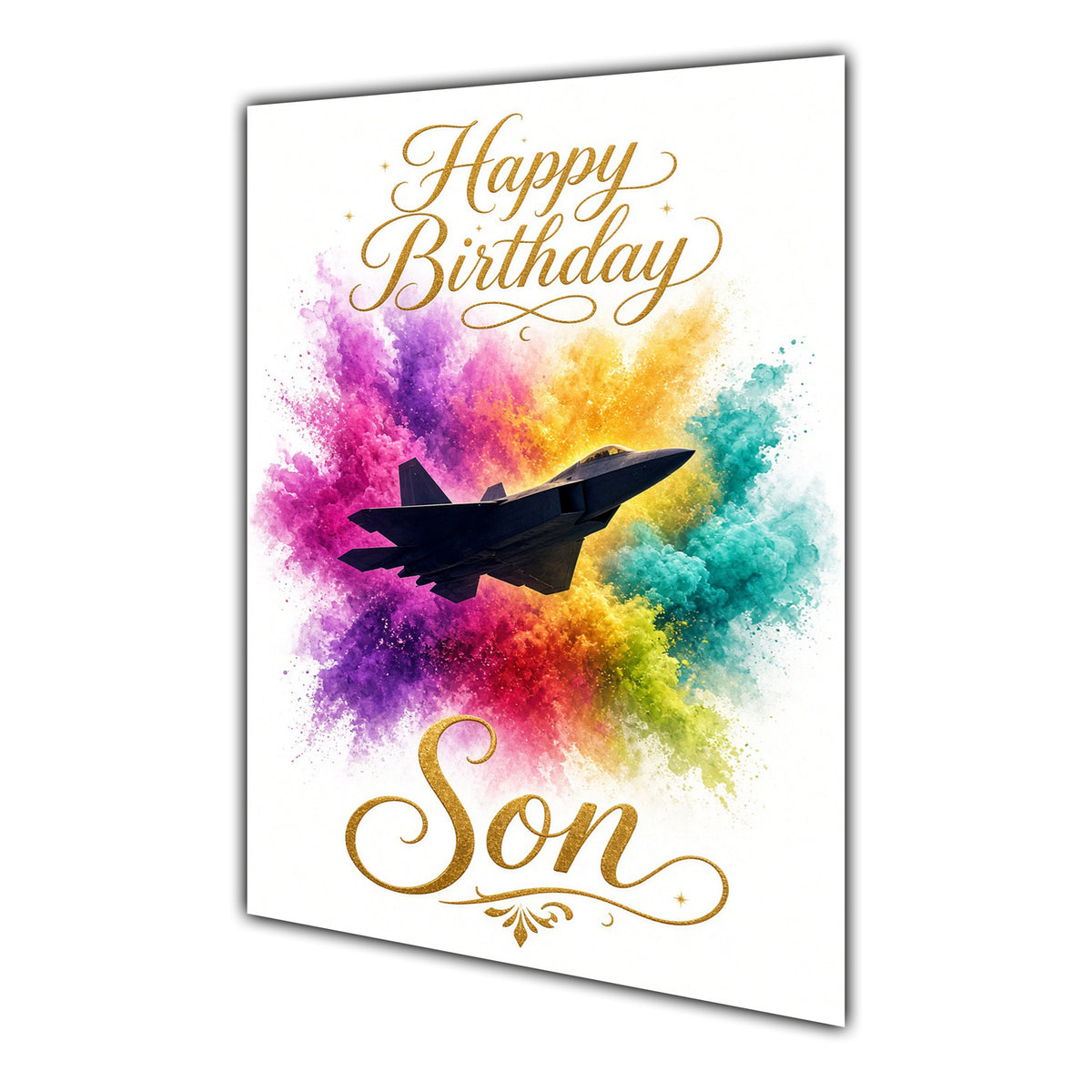Happy Birthday Son Fighter Planes Colour Splash Greeting Card A5