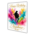 Happy Birthday Nephew Guitar Music Colour Splash Greeting Card A5