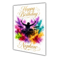 Happy Birthday Nephew Drums Colour Splash Greeting Card A5