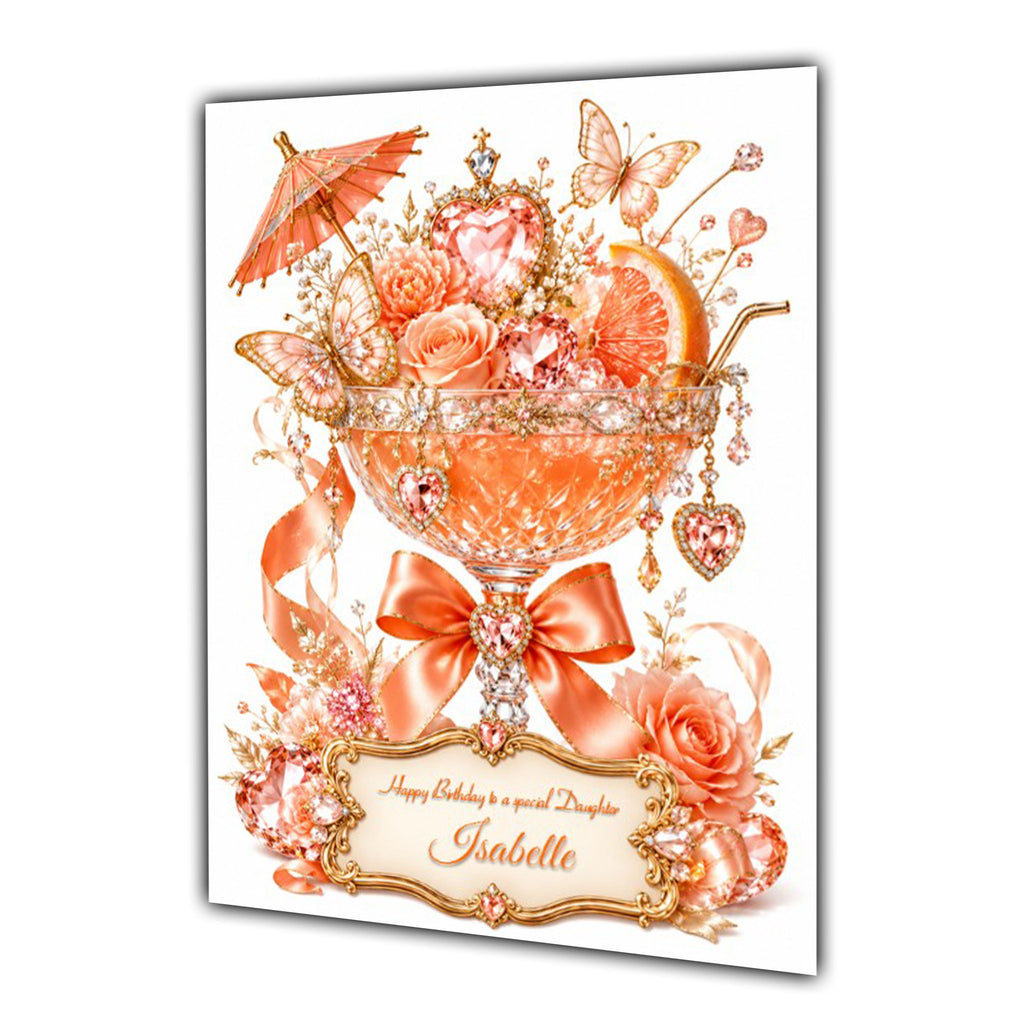 Birthday Card For Girls or Women, Daughter, Granddaughter, Niece, Sister, Mum, Friend, Cocktail