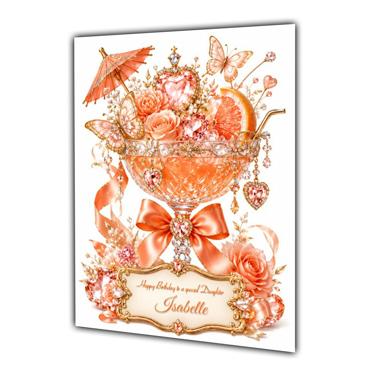 Birthday Card For Girls or Women, Daughter, Granddaughter, Niece, Sister, Mum, Friend, Cocktail