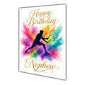 Happy Birthday Nephew Squash Colour Splash Greeting Card A5