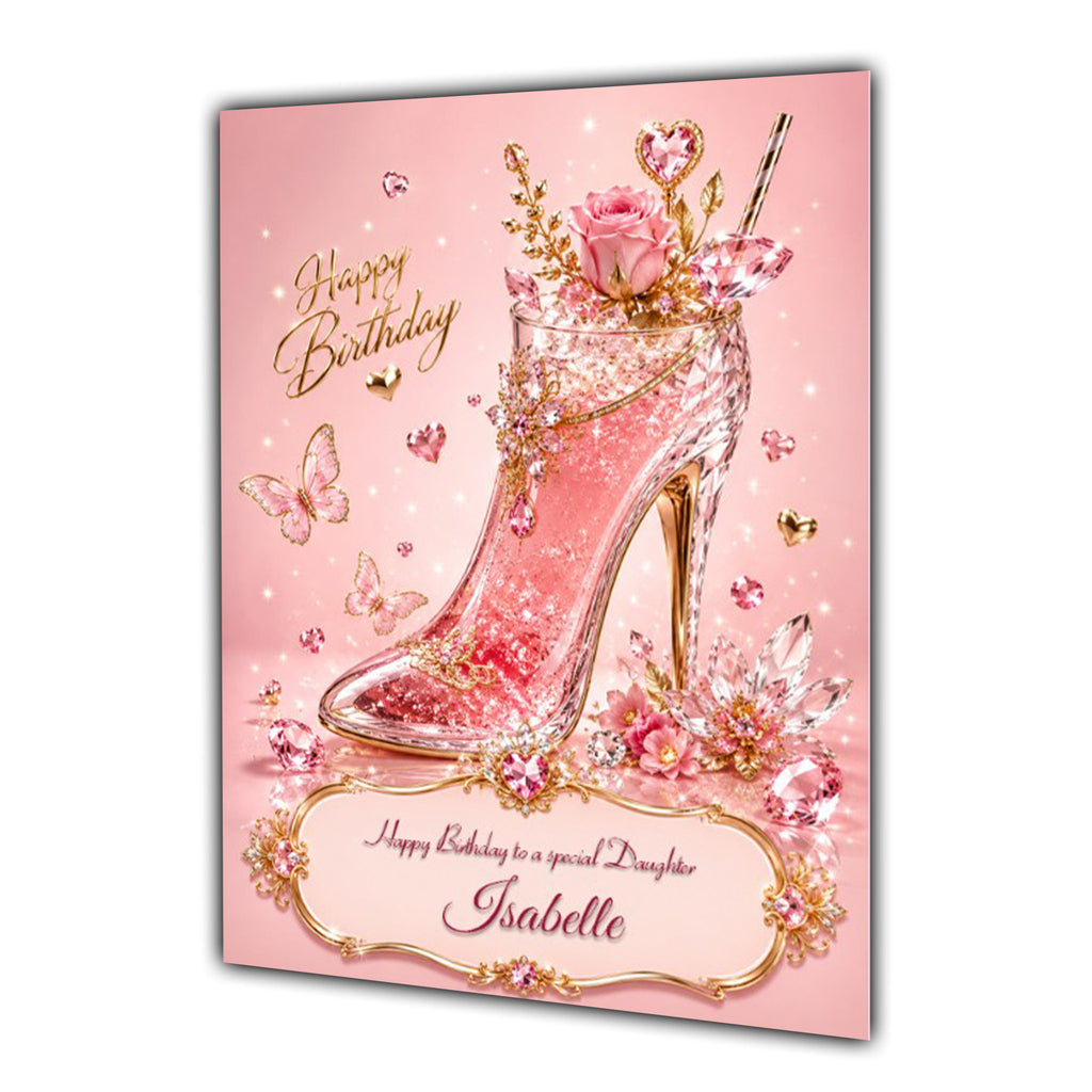 Birthday Card For Girls or Women, Daughter, Granddaughter, Niece, Sister, Mum, Friend, Shoe Cocktail Heels