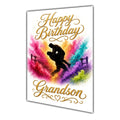 Happy Birthday Grandson Snooker Colour Splash Greeting Card A5