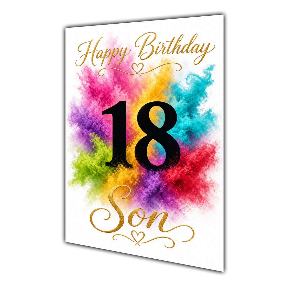 Happy 18th Birthday Son Colour Splash Greeting Card A5