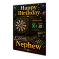 Happy Birthday Nephew Darts Navy Gold Greeting Card A5