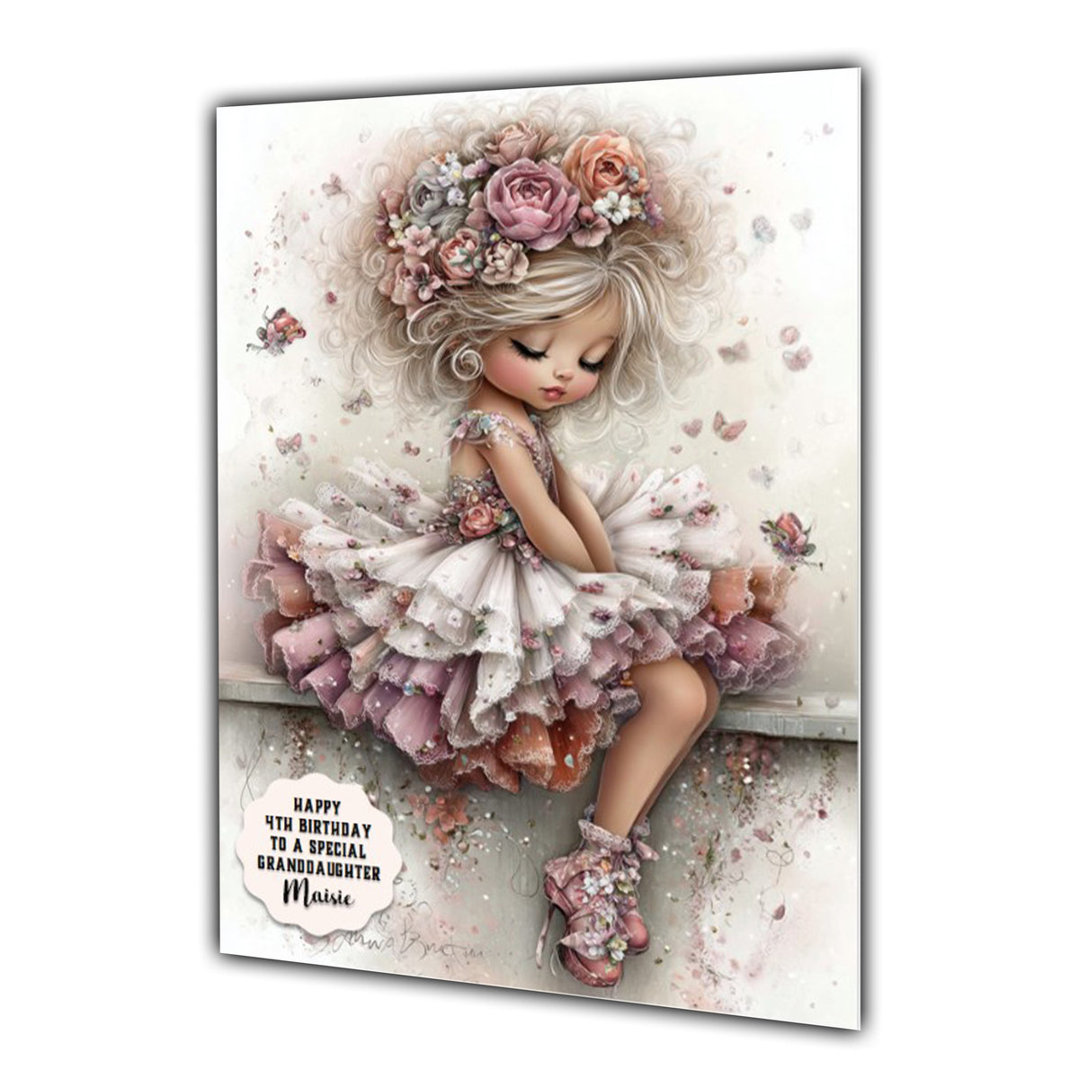 Birthday Card Daughter Granddaughter Girls Personalised Ballet A5 Size