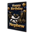 Happy Birthday Nephew Martial Arts Navy Gold Greeting Card A5