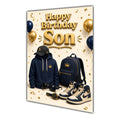 Happy Birthday Son Sportswear Navy Gold Greeting Card A5