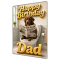 Happy Birthday Dad Funny Labrador Dog Toilet Greeting Card A5