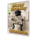 Happy Birthday Grandson Labrador Funny Dog Toilet Greeting Card A5