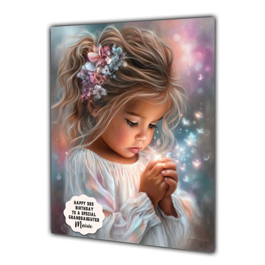 Birthday Card Cute Little Girl Daughter Granddaughter Personalised A5 Size