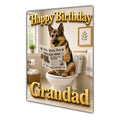 Happy Birthday Grandad Funny Dog Toilet German Shepherd Card A5