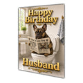 Happy Birthday Husband Funny Dog Toilet French Bulldog Greeting Card A5