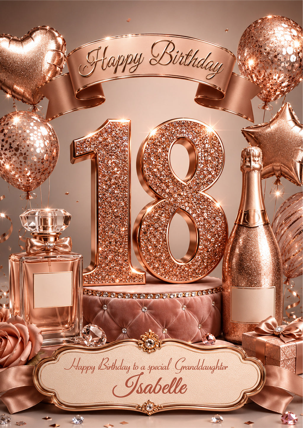 18th Birthday Card Daughter Granddaughter Niece Personalised A5 Size E975-2