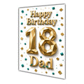 Happy Birthday Dad 18th Gold Confetti Greeting Card A5