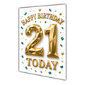 Happy Birthday 21st Gold Confetti Greeting Card A5