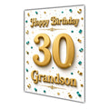 Happy Birthday Grandson 30th Gold Confetti Greeting Card A5