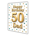 Happy Birthday Dad 50th Gold Confetti Greeting Card A5