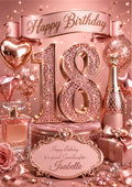 18th Birthday Card Daughter Granddaughter Niece Personalised A5 Size E975-8
