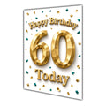 Happy Birthday 60th Gold Confetti Greeting Card A5